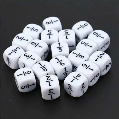 Fraction Dice 16MM Math Practice Learning Toys For Kids Boys Girls Educational Classroom Gifts Students Board Games Accessories