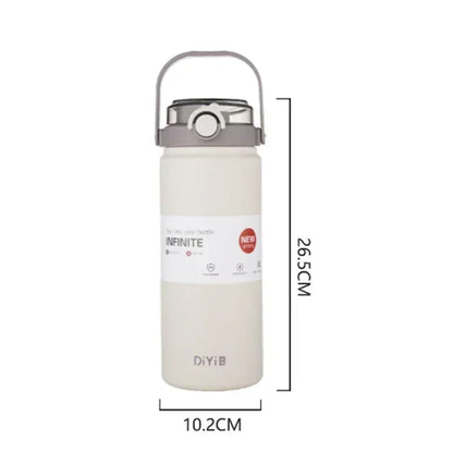 New Large Capacity Thermo Bottle with Straw Stainless Steel Thermal Water Bottle Keep Cold and Hot Thermos Cup Vacuum Flask