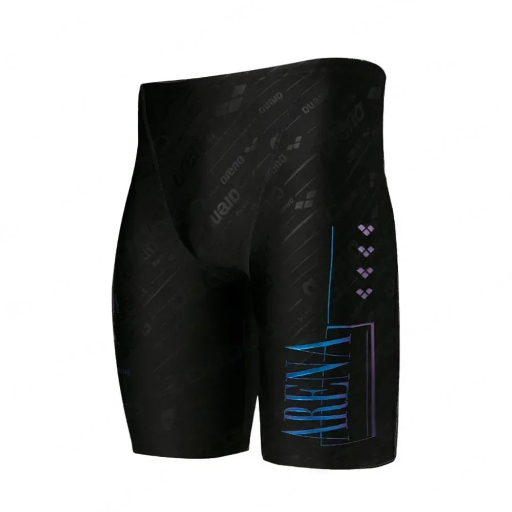 New Men Swim Jammer Swimming Trunks Professional Swim Surf Trunks Summer Beach Lycra Quick Dry Uv Protection Gym Tights Shorts