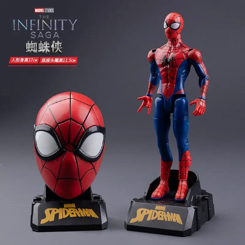 【Avengers】Iron Man MK85+Captain America+Spider-Man Figure Set, Helmet Mask, Marvel Hero Collection Model Toy Gift