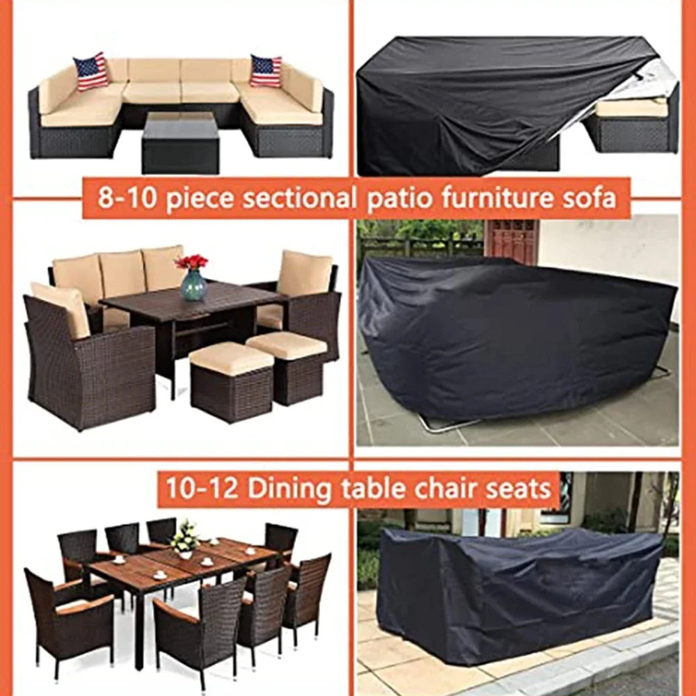 Universal, Full size Garden Furniture Cover Set - Chair Cover & Sofa Table Cover, UV Resistant & Waterproof