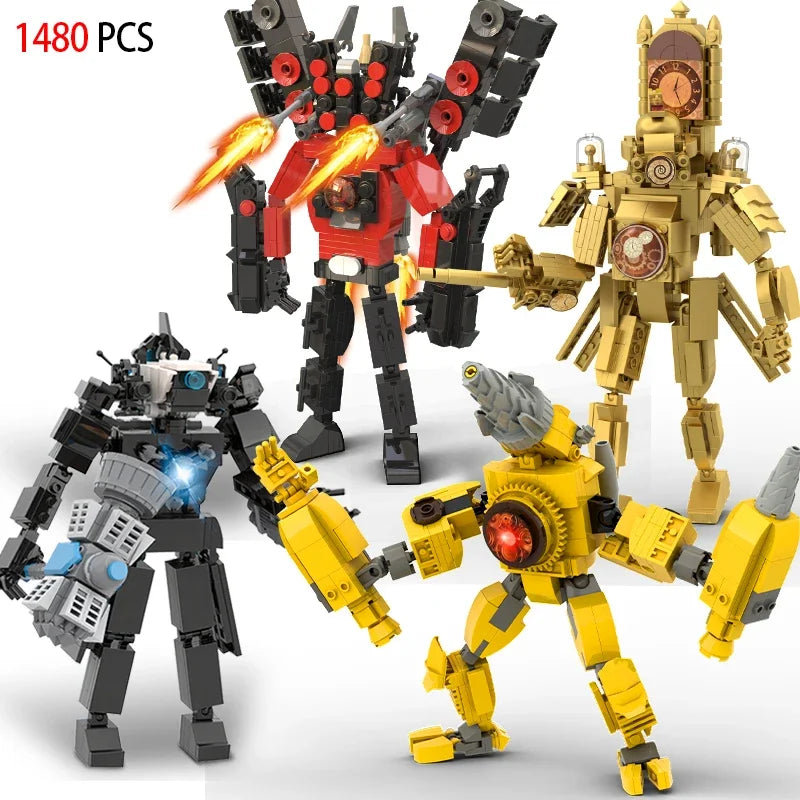 Moc Skibidi Toilet Figures Model Blocks Titan Cameraman Speakerman Construction Toys Party Halloween Decoration Boys Gifts