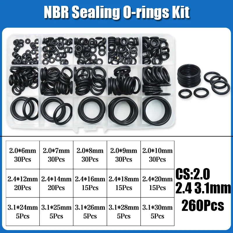 O Ring NBR Seal Washer Plumbing Gasket Thickness 1/1.5/2.0/2.4/3.1/4.0 Nitrile Butadiene Rubber Spacer Oil Resistance Oring Kit