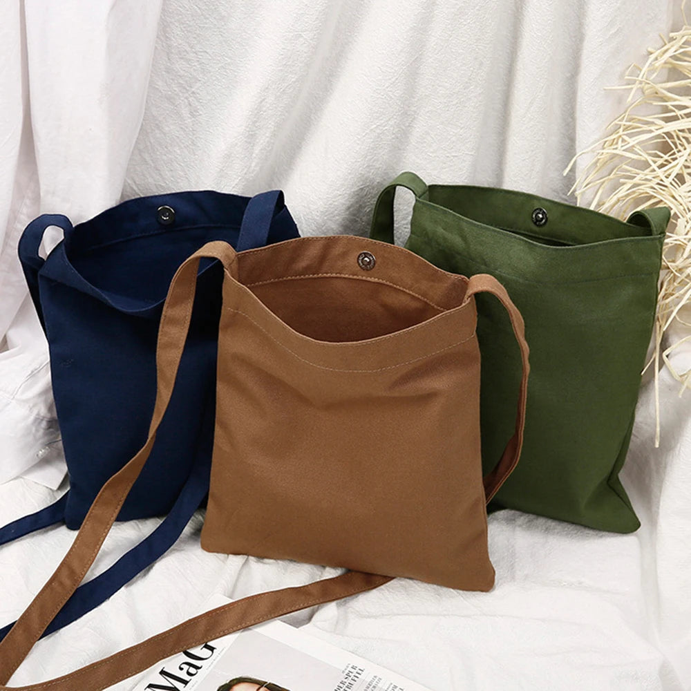 Canvas Cotton bag grocery handbag Foldable Fabric tote bag portable Storage organizer Shopping bag for woman Cloth organizer bag