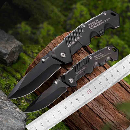 High-hardness outdoor folding knife, portable small straight knife for camping, stainless steel pocket knife, men's fruit knife