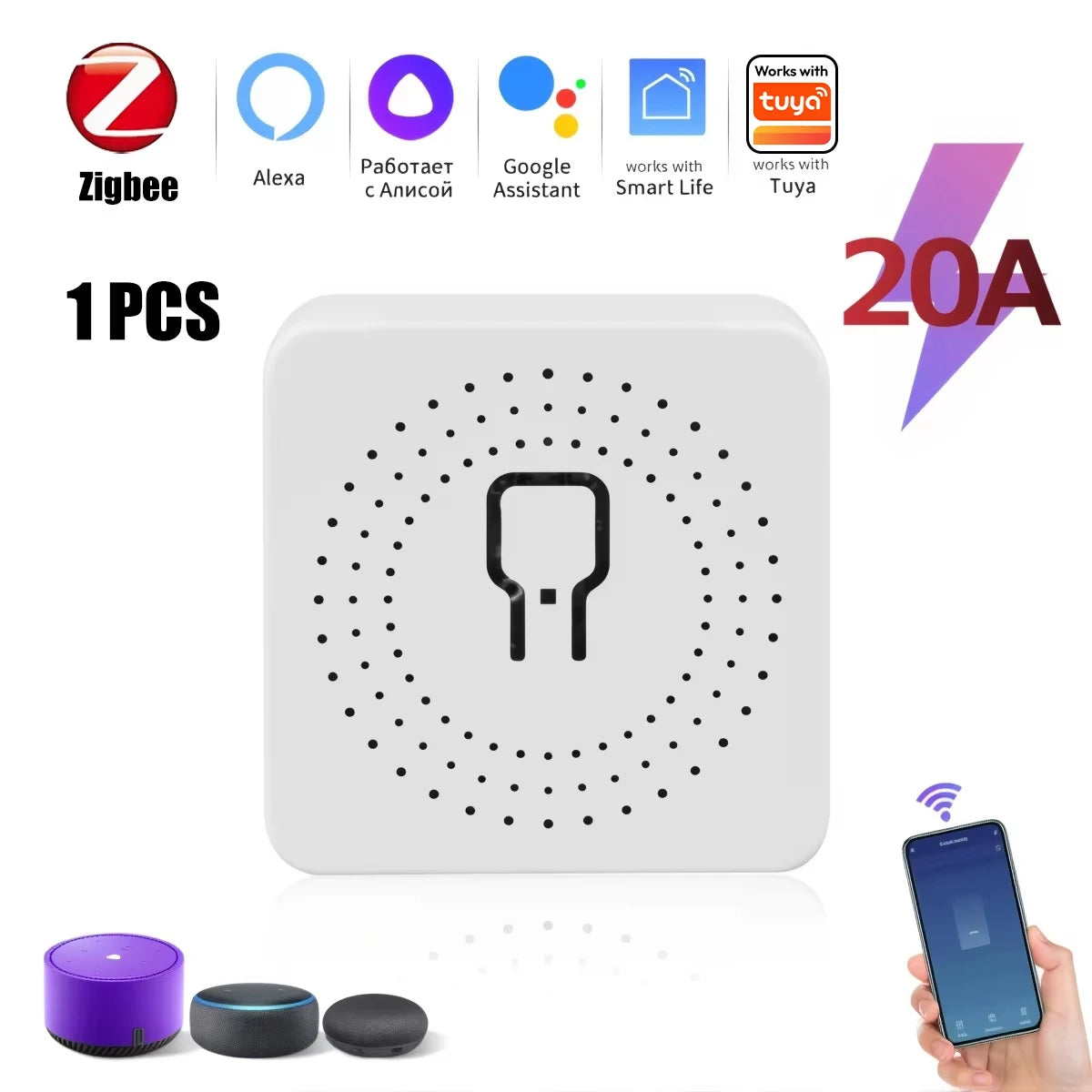 Mini Zigbee 3.0 WIFI Tuya Smart Switch 2-Way Control Relay Breaker Smart Life Home Automation Support Alexa Google Assistant
