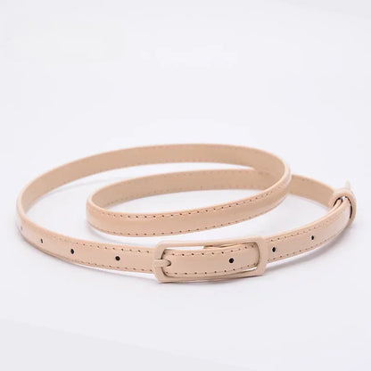 Children Candy Color Belts 1.2cm Super-thin PU Belts Simple Solid Color Lightweight Belts Summer Apparel Accessories