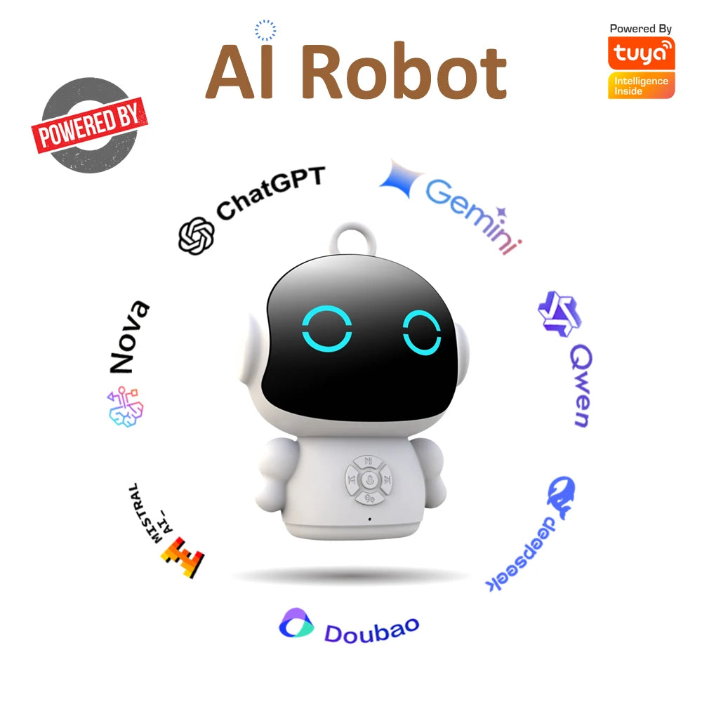 Tuya Smart AI Companion Robot Early Education Toys Emotional Communication Works with ChatGPT Germini Grok Mistral DeepSeek