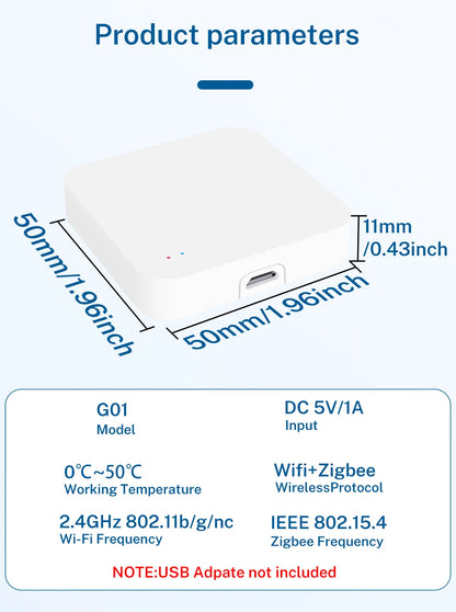 Tuya Zigbee 3.0 Gateway Hub Smart Home Wireless Bridge Smart Life APP Remote Control Automation Device Works with Alexa Google