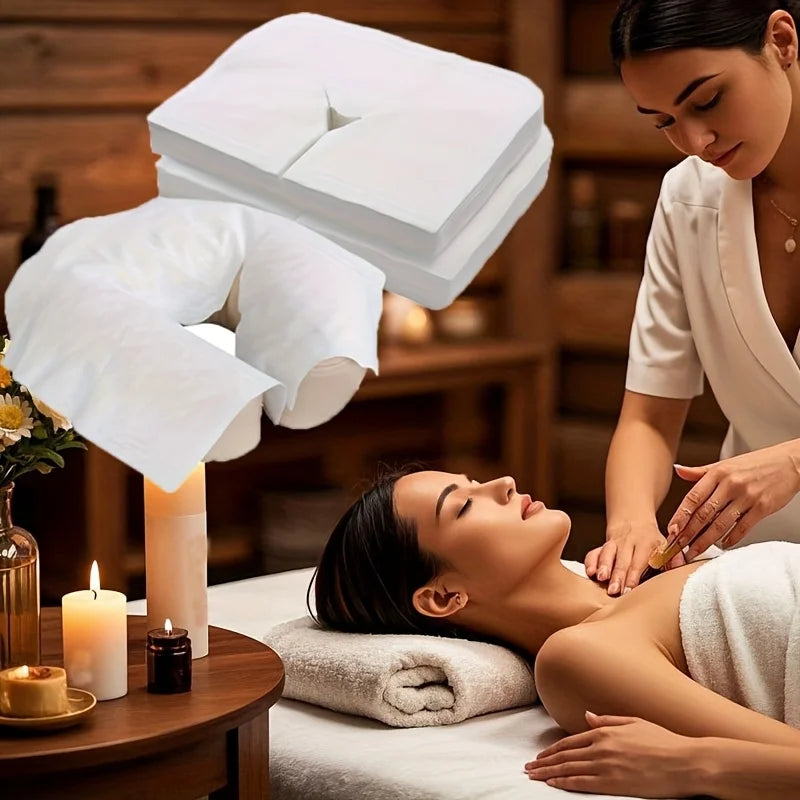 Disposable Headrest Covers Face Cradle Covers, Ultra Soft, Luxurious, Non-Sticking Massage Headrest Covers for Massage Tables