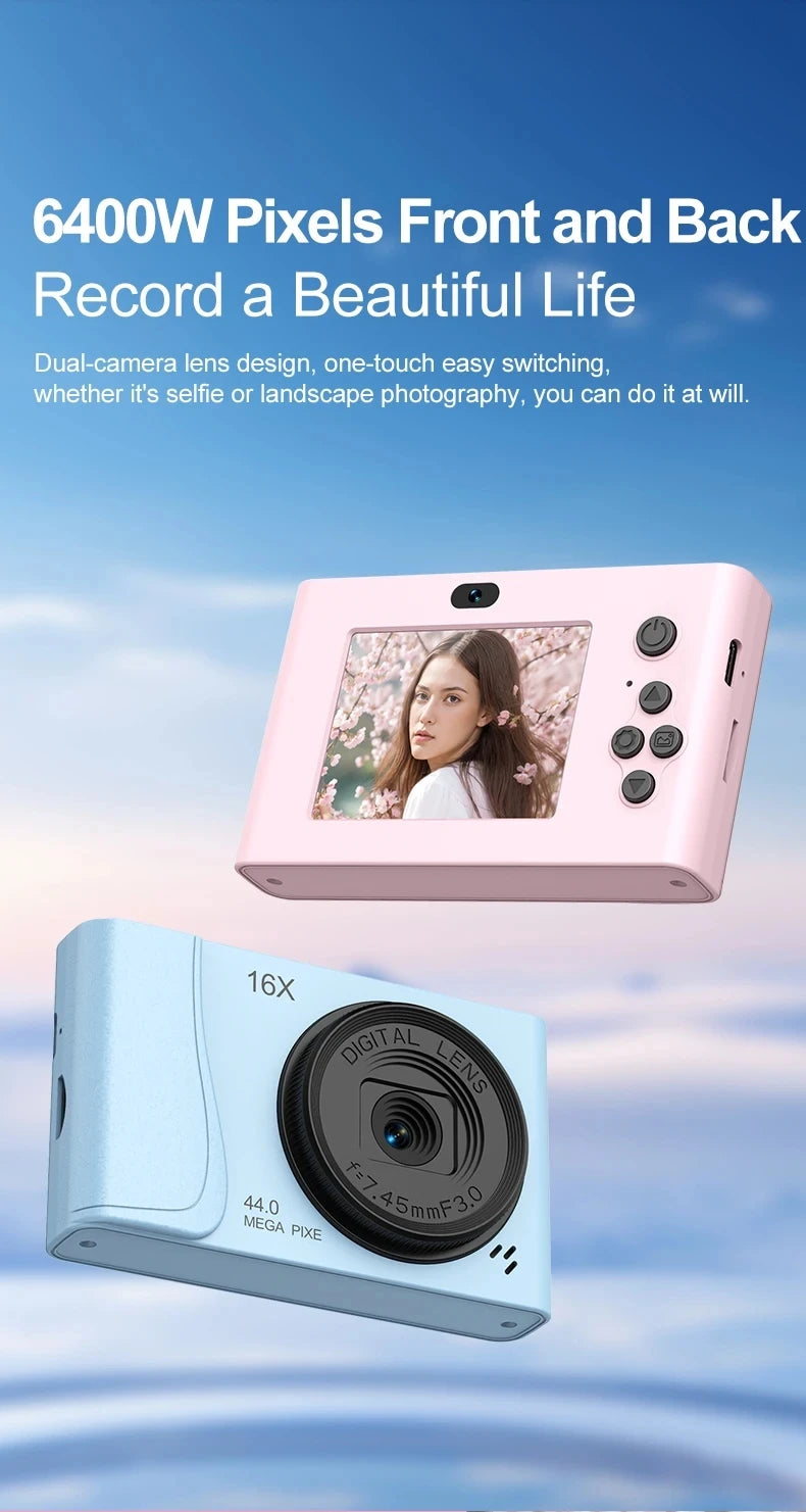 COOL DIER 4K Digital Camera 16x Zoom Camcorder 24 Million Pixels Compact Cameras Auto Focus for Kids Adult Beginners Photograph