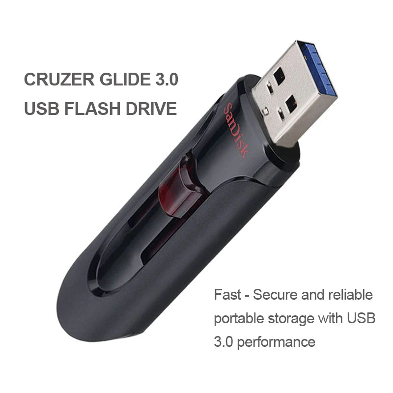 SanDisk Cruzer Glide 3.0 USB Flash Drive Pen 16GB 32GB Memory Stick 64GB 128GB 256GB retractable USB connector for Computer