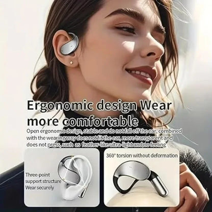 AI Translating Earbuds Real-time 144 Languages Translation Earphone Touch LCD Screen OWS Open Ear Wireless Headphone HiFi Stereo