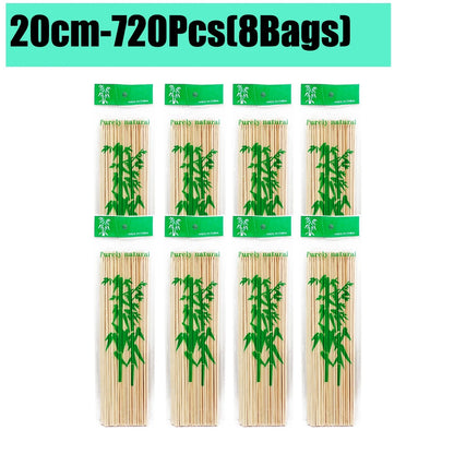 90-1350Pcs Bamboo Wooden BBQ Skewers Sticks Disposable 15/20/25/30cm for Grilling, Fruit, Kabob,BBQ, Barbecue, Camping, Outdoor
