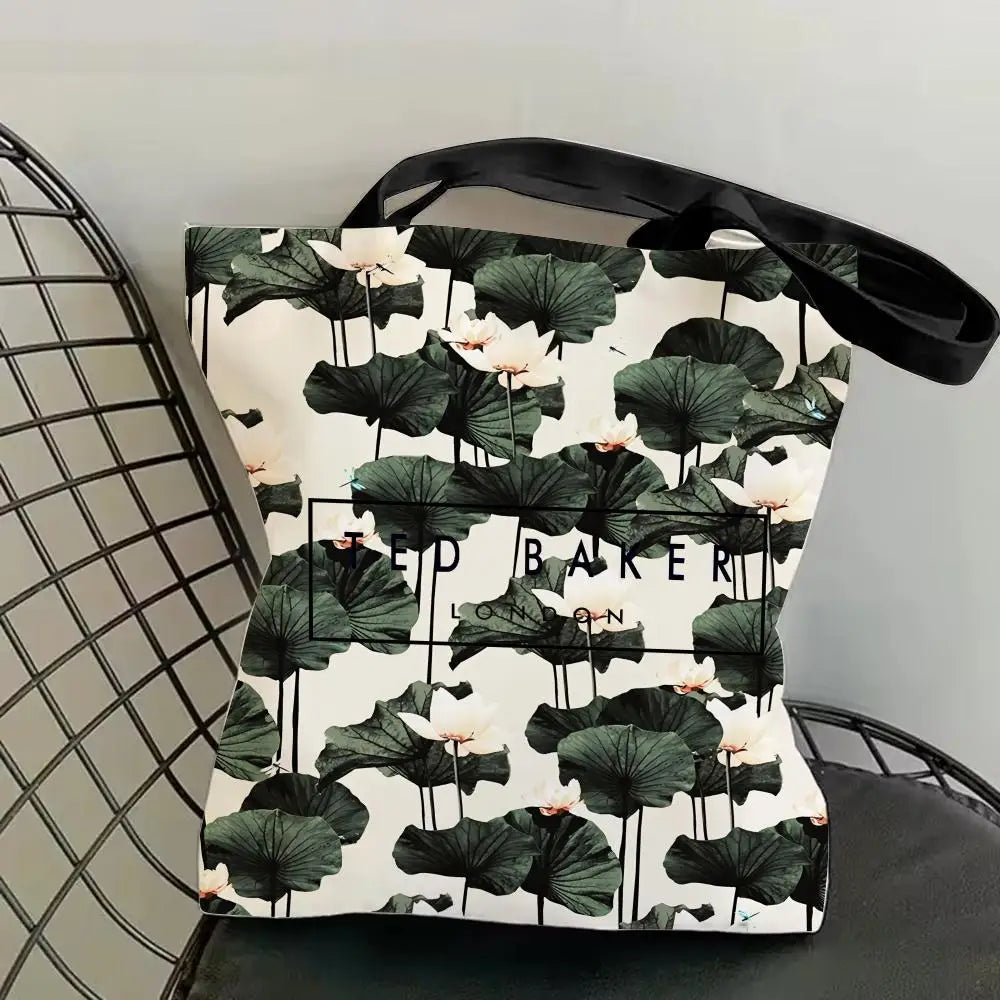 Fashion T-TED B-BAKERs Storage Bags Canvas Double-Sided Print Fashion Shoulder Tote Shopping Bag Gift Eco Handbags