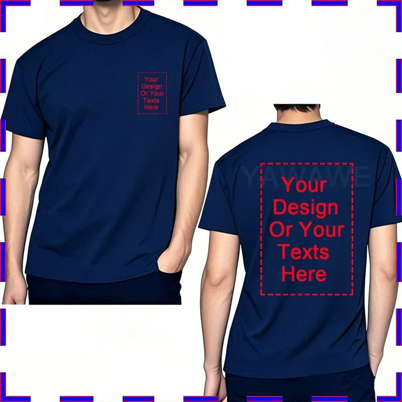 Custom Unisex Tshirt Add Your Own Message Cotton O Neck Top Tees Bigger Size Gift Custom Unisex Personalized Tshirts  4XL 5XL