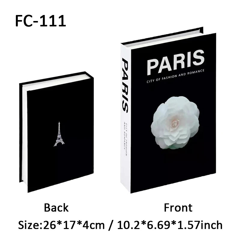 Open Luxury Fake Book Storage Box Home Decor Fashion Paris Decorative Books Interior Decoration Coffee Table Bedroom Ornaments
