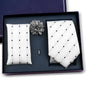 Elegant Ties For Men Classic Paisly Neck Tie Pocket Square Brooch Set With Gift Box Mens Business Wedding Suit Accessories
