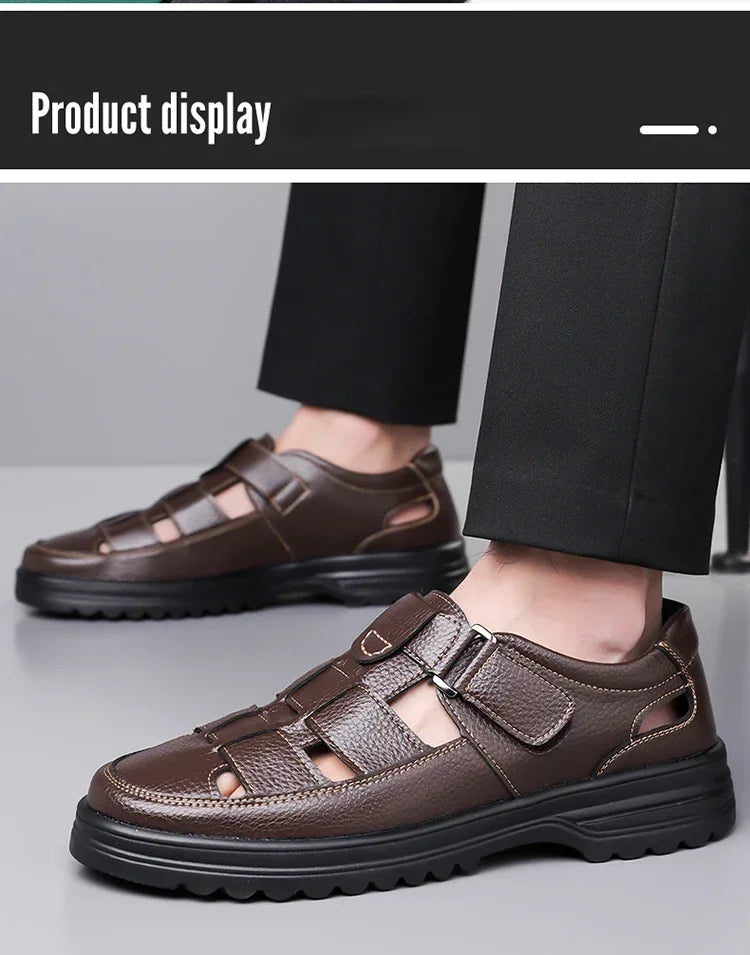 Men's Breathable Slip-on Hollow-out Loafers, Summer Comfortable Soft Sole Cutout Shoes, Non-slip for Outdoor & Driving-XH5602