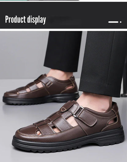 Men's Breathable Slip-on Hollow-out Loafers, Summer Comfortable Soft Sole Cutout Shoes, Non-slip for Outdoor & Driving-XH5602