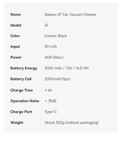 Baseus Car Vacuum Cleaner Wireless Air Dust Blower Gun for Car Powerful Portable Car Cleaning Appliance Cordless Vehicle Cleaner