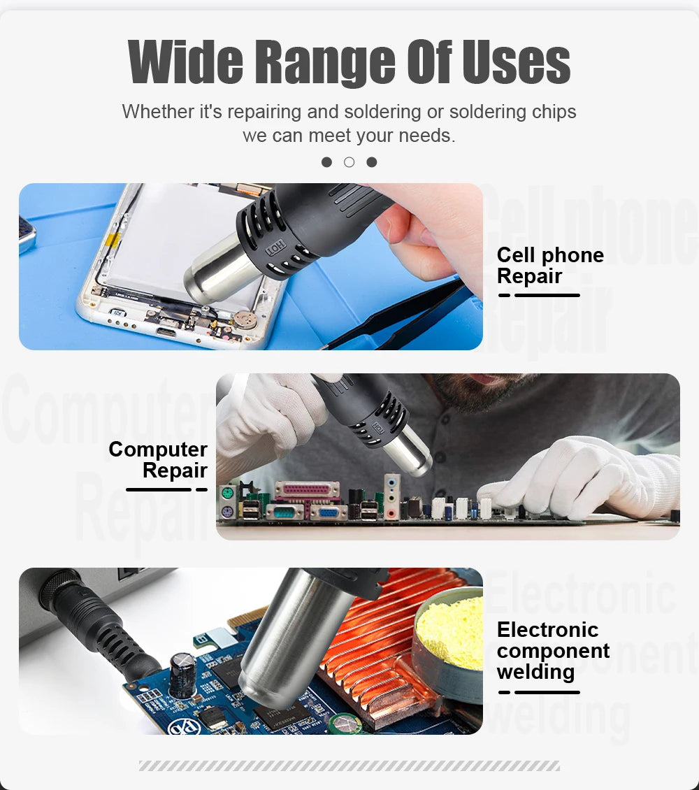 JCD 750W 8586D Soldering Station 2 IN 1 Hot Air Gun LCD Dual Digital Display Electric Soldering Iron SMD Welding Rework Station