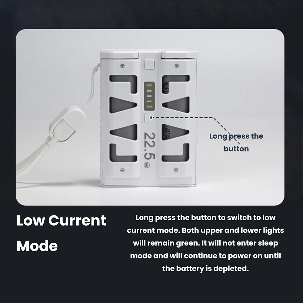 2x 21700 Power Bank Box DIY Kit 22.5W Fast Charging Dual Mode Battery Case One-Click Battery Swap Phone Charging Not Batteries