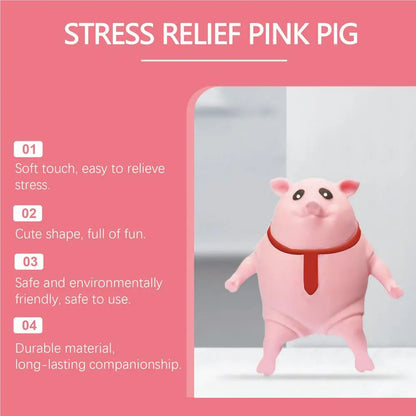 Creative Strange Toy Pig Cartoon Cute Pink La La Pig Toy Vent Pig Whole Person Pinch Music Stress Relief Toy Squeeze Pink Piggy