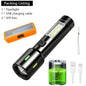 LED+COB Portable Flashlight Zoomable Small Torch USB Rechargeable Outdoor Camping Fishing Long Range Camping Emergency Lantern