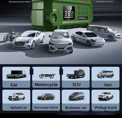 2-in-1 Car Jump Starter with Air Pump Portable Battery Booster Digital Tire Inflator for Car Truck Motorcycle