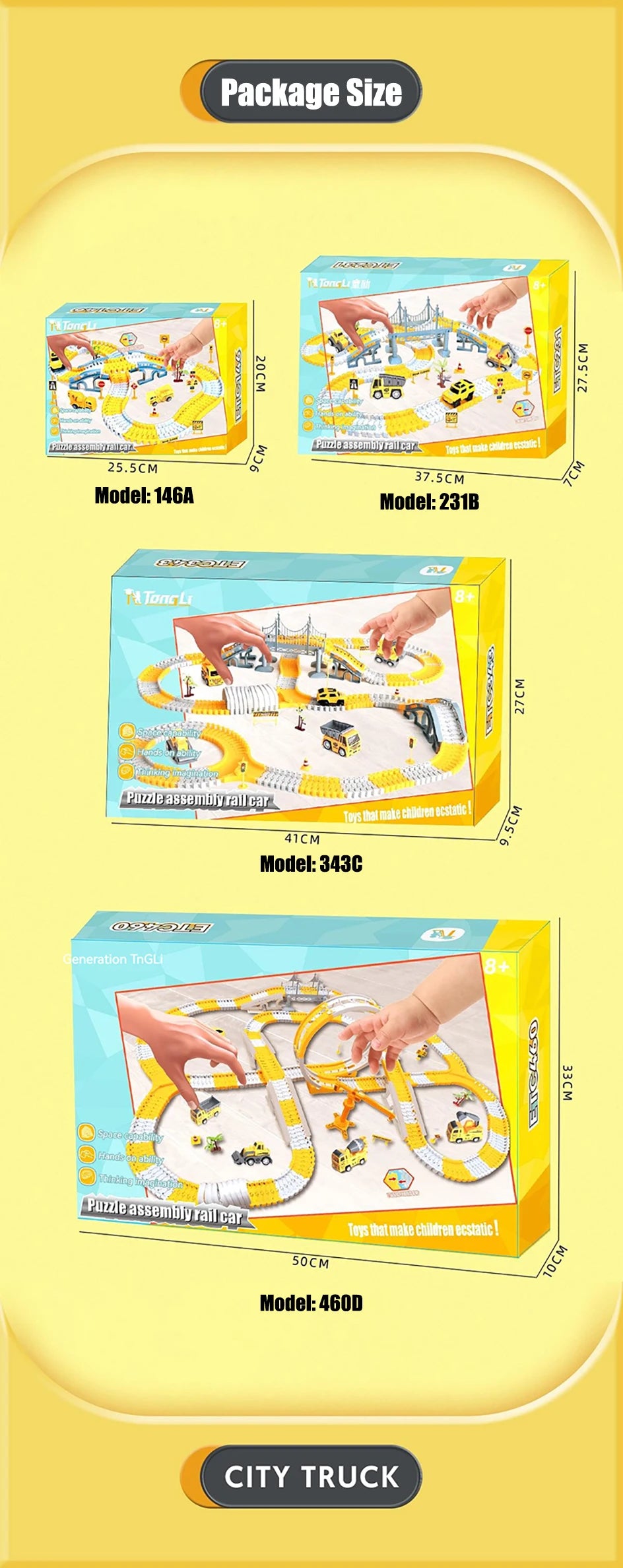 Kids Electric Track Toy Engineering Minin Car Set Puzzle Boy Toys Track Car Train Toys For Children Birthday Gifts
