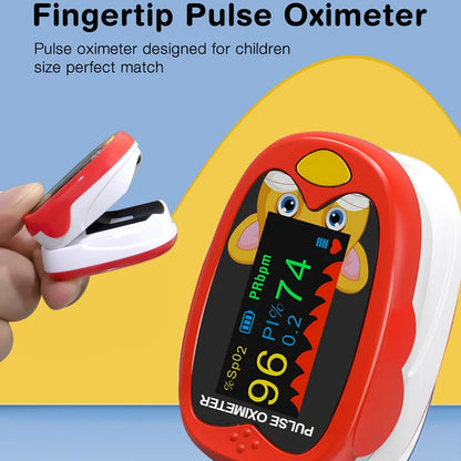 Rechargeable Child Finger Pulse Oximeter TFT Display Strap Lanyard Blood Oxygen Saturation Meter Children Kids Oximetro SPO2