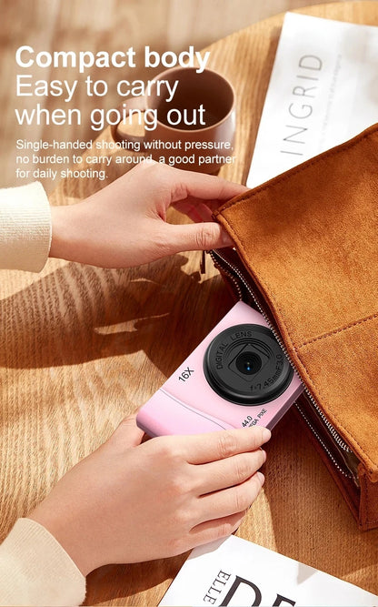 COOL DIER 4K Digital Camera 16x Zoom Camcorder 24 Million Pixels Compact Cameras Auto Focus for Kids Adult Beginners Photograph