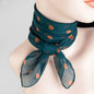 Summer Polka Dot Print Artificial Silk Scarf Thin Neck Warp Chiffon Soft Shawl Beach Sunscreen Square Women Neck Scarves