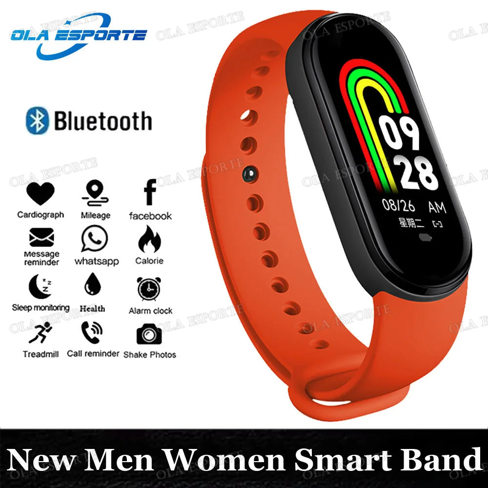 M7 Smart Watch Smartband Heart Rate Smartwatch Fitness Tracker Blood Pressure Waterproof Sport Bracelet Fitness Band 7 Men Women