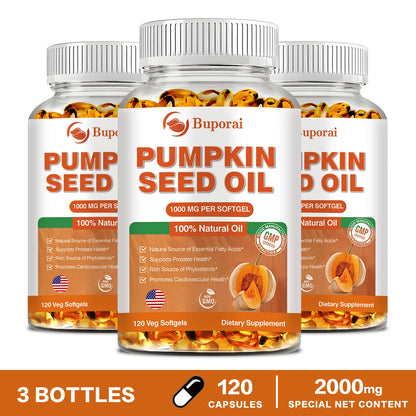 Pumpkin Seed Oil - Promotes Hair Growth, Urinary Tract and Prostate Health, Cardiovascular Support