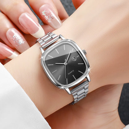 Elegant Square Dial Women Watches Simple Calendar Quartz Wristwatches Reloj Mujer Girls Clock Gift (Without Box)