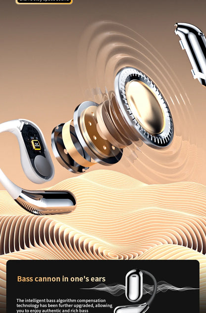 AI Translating Earbuds Real-time 144 Languages Translation Earphone Touch LCD Screen OWS Open Ear Wireless Headphone HiFi Stereo
