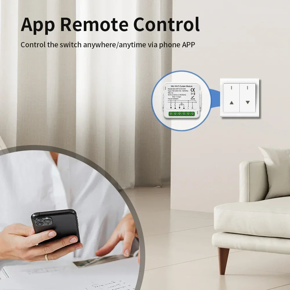 TNCE TUYA WIFI/Zigbee Switch Light Curtain Dimmer Smart DIY MINI Module, 2-way Control Breaker, Voice with Alexa Google Home