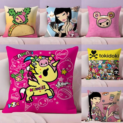 T-tokidoki Anime Pillow Case Pillow Case Plush Fabric Soft Double Sided Print Home Sofa High Quality Cushion