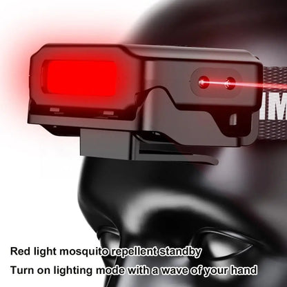 Motion Sensor LED Hat Clip Light, Rechargeable Waterproof Headlamp with Red Light for Night Fishing & Camping