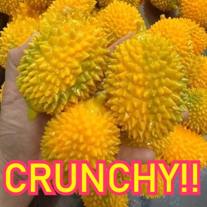 Handmade Crunchy Squishy Durian and Dragon Fruit Stress Ball Squeeze Toy, Squishy Fidget Ball, ASMR Sensory Stress Relief Toy
