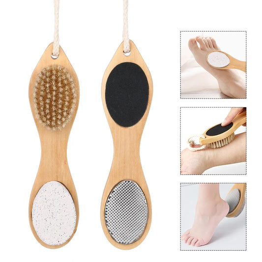 4-in-1 Exfoliating Foot Scrubber - Pumice Stone Callus Remover Multi-Purpose Foot Spa Pedicure Tool for Home Care