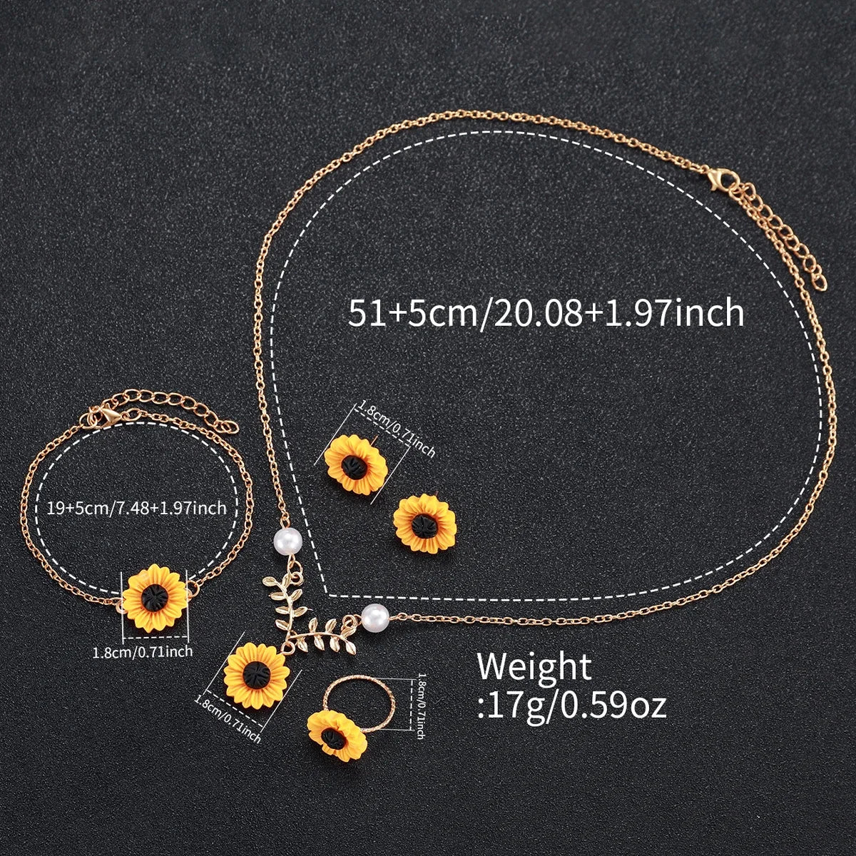 6PCS/Set Fashion Flower Dial Women Watches Leather Strap Quartz Watch Daisy Jewelry Set Reloj Mujer (Without Box)