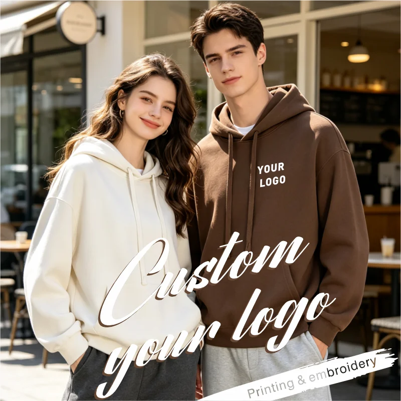 Custom Logo Hoodie Unisex Sweatshirt Personalized Printing Embroidery Long Sleeve Pullover Men Women Couple Team Uniform Gift
