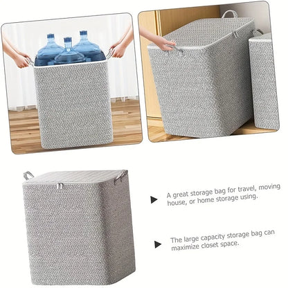 Extra Large Storage Chest with Lid-Heavy-Duty Non-Woven Fabric Organizer Bin,Locking Lid for Clothes,Bedding-For Closet,Storage