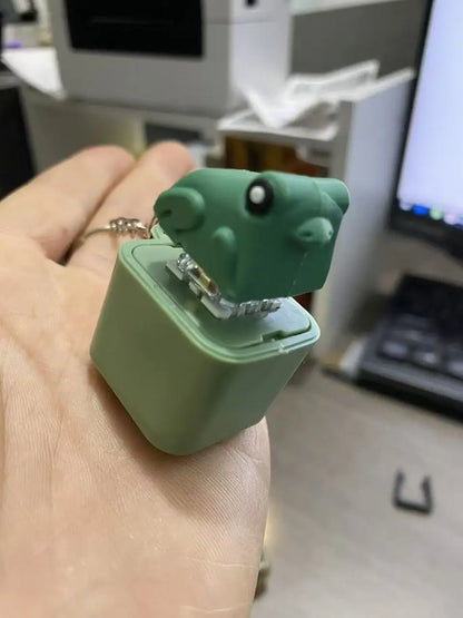 Lizard Frog Duck Button Keychain Decompression Toys Funny Lizard Sounds And Flash Effects Rechargeable Portable Stress  Toy