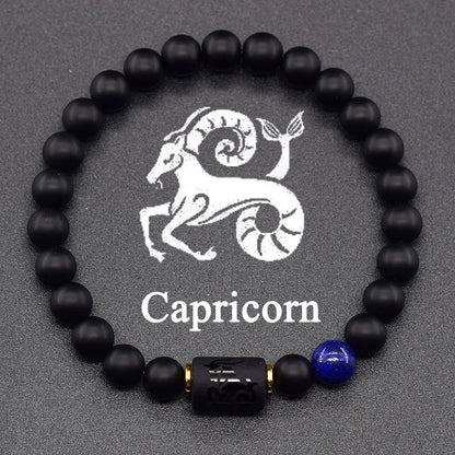 12 Zodiac Constellation Signs Bracelets for Men Women Real Natural Tiger Eye Stone Bead Bracelet Leo Taurus Charm Couple Jewelry