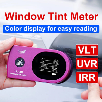 New Arrival Window Tint Meter TSER VLT UV IR Transmission Tint Meter LS161 LS161A LS161H Solar Film Tester for Cars