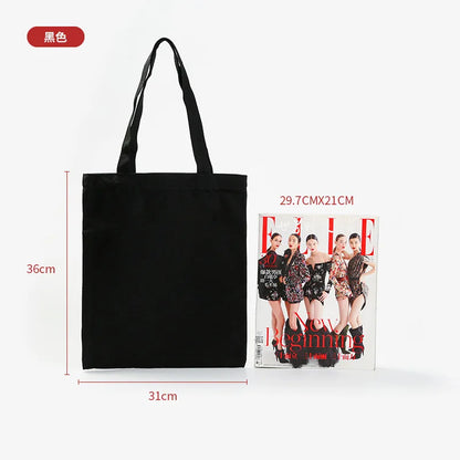 Wholesale 50pcs/Lot Reusable Canvas Tote Bags Custom Logo Shopping Bags Bulk Promotional Eco-Friendly Cotton Grocery Bags